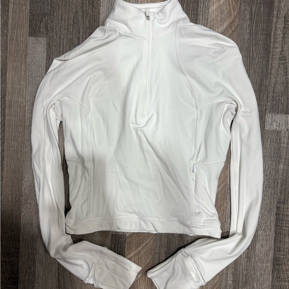 Lululemon Its Rulu Run Cropped Half Zip White Size 4 - Picture 2 of 5